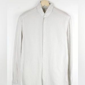 Suitsupply shirt: Slim fit, light brown striped